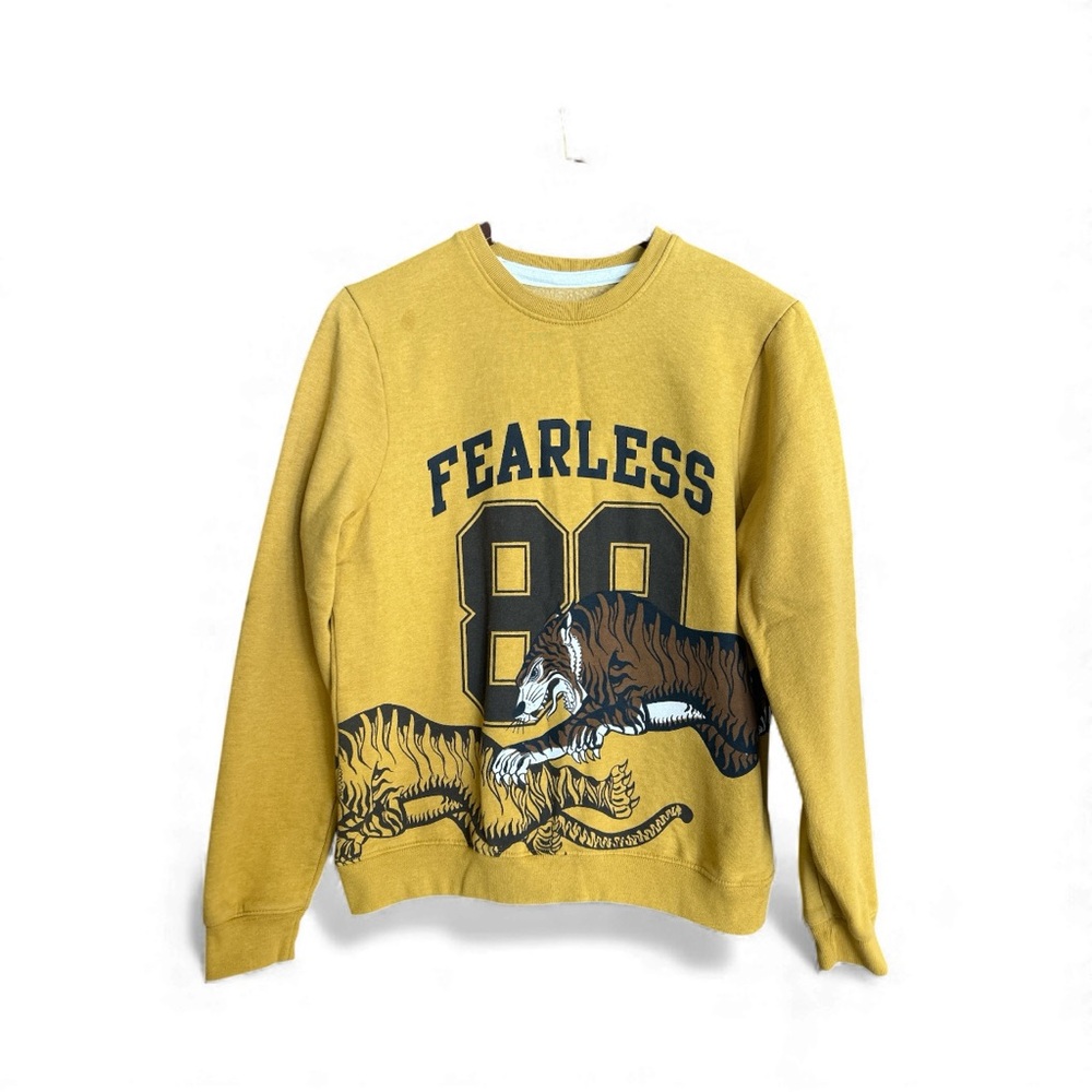 Fearless Tiger 88 Blind Rooster Graphic Men's Sweatshirt - Yellow